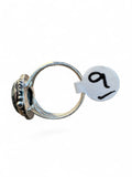 Making Waves Jewelry and Accessories sterling silver teardrop Seraphinite ring with split-shank band, side view