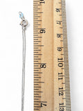 Making Waves Jewelry and Accessories sterling silver box chain necklace shown next to a wooden ruler for scale