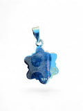 Back view of a Making Waves Jewelry and Accessories sterling silver floral pendant with 925 hallmark stamp