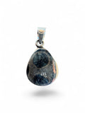 Back of Making Waves Jewelry and Accessories teardrop pendant showing 925 sterling silver hallmark