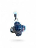 Back view of a Making Waves Jewelry and Accessories sterling silver floral pendant showing the 925 hallmark stamp.