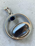 Owyhee Opal & Onyx Silver Overlay Pendant