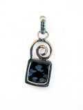Making Waves Jewelry and Accessories snowflake obsidian pendant in sterling silver with a spiral design