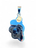 Back view of a Making Waves Jewelry and Accessories sterling silver pendant showing the 925 hallmark stamp.