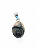 Making Waves Jewelry and Accessories sterling silver oval pendant back view with 925 hallmark stamp