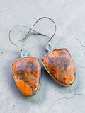 Making Waves Jewelry and Accessories handcrafted teardrop natural stone dangle earrings in sterling silver bezels