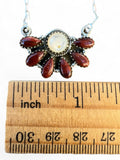 Making Waves Jewelry and Accessories artisan moonstone and red jasper sterling silver necklace with ruler for scale