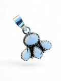 Making Waves Jewelry and Accessories handcrafted sterling silver pendant featuring four milky-white stones in a cluster.