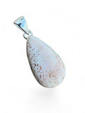 Making Waves Jewelry and Accessories teardrop sunstone pendant in a polished sterling silver bezel setting.