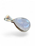 Making Waves Jewelry and Accessories teardrop moonstone pendant in polished 925 sterling silver with blue flash