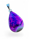 Making Waves Jewelry and Accessories teardrop pendant with a purple and blue dendritic gemstone in sterling silver.