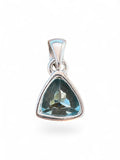 Making Waves Jewelry and Accessories trillion-cut blue topaz pendant in sterling silver with a triangular setting
