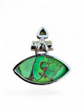 Making Waves Jewelry and Accessories marquise green turquoise and peridot pendant in 925 sterling silver
