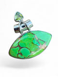 Making Waves Jewelry and Accessories marquise green turquoise and peridot pendant in 925 sterling silver