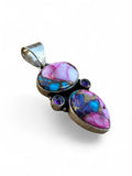 Making Waves Jewelry and Accessories sterling silver pendant with pink and blue turquoise and purple gemstone accents