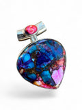 Making Waves Jewelry and Accessories heart-shaped pendant with multi-colored turquoise stone and sterling silver setting.