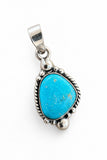 Making Waves Jewelry and Accessories turquoise pendant in 925 sterling silver with rope and bead detailing