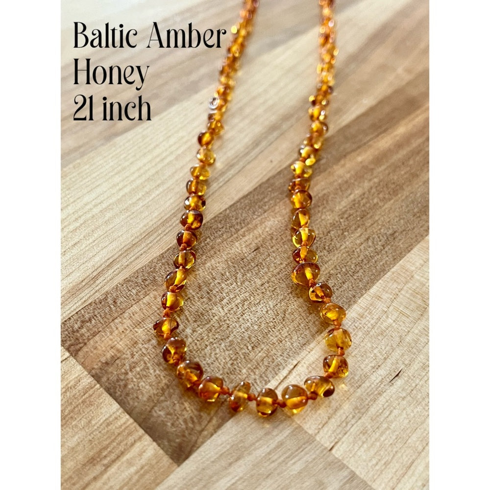 Genuine Baltic amber 21 inch Honey