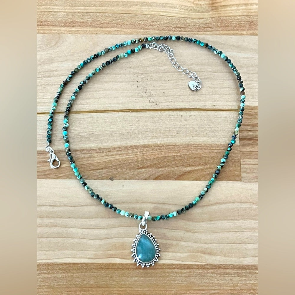 Aquamarine Necklace 925 sterling silver