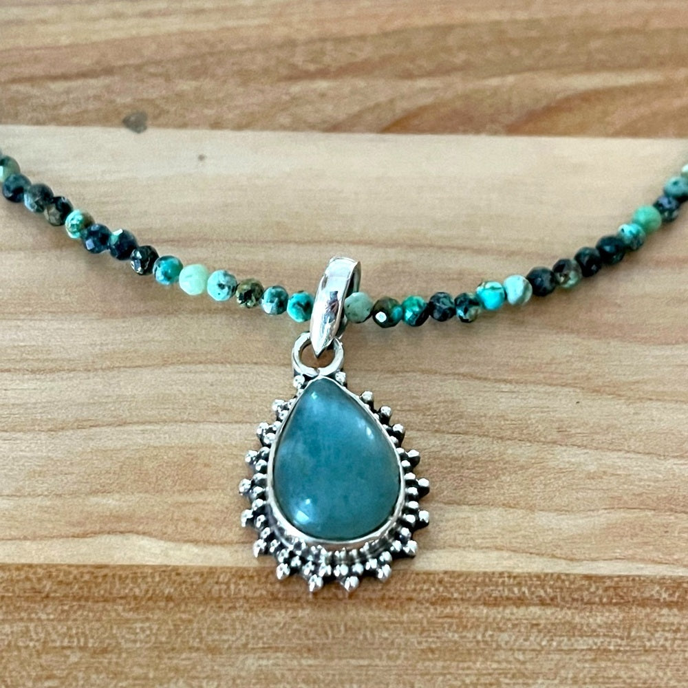 Aquamarine Necklace 925 sterling silver