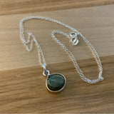 Faceted Labradorite Solid 925 Sterling Silver Pendant Necklace