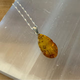 Authentic Baltic Amber Solid Sterling Silver Pendant Necklace