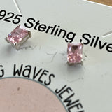 Pink Topaz Solid 925 Sterling Silver Stud Earrings