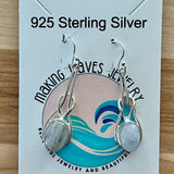 Rainbow Moonstone Solid 925 Sterling Silver Earrings