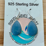 Angelite Solid 925 Sterling Silver Earrings