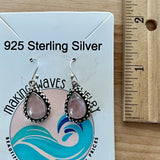 Rose Quartz Solid 925 Sterling Silver Earrings