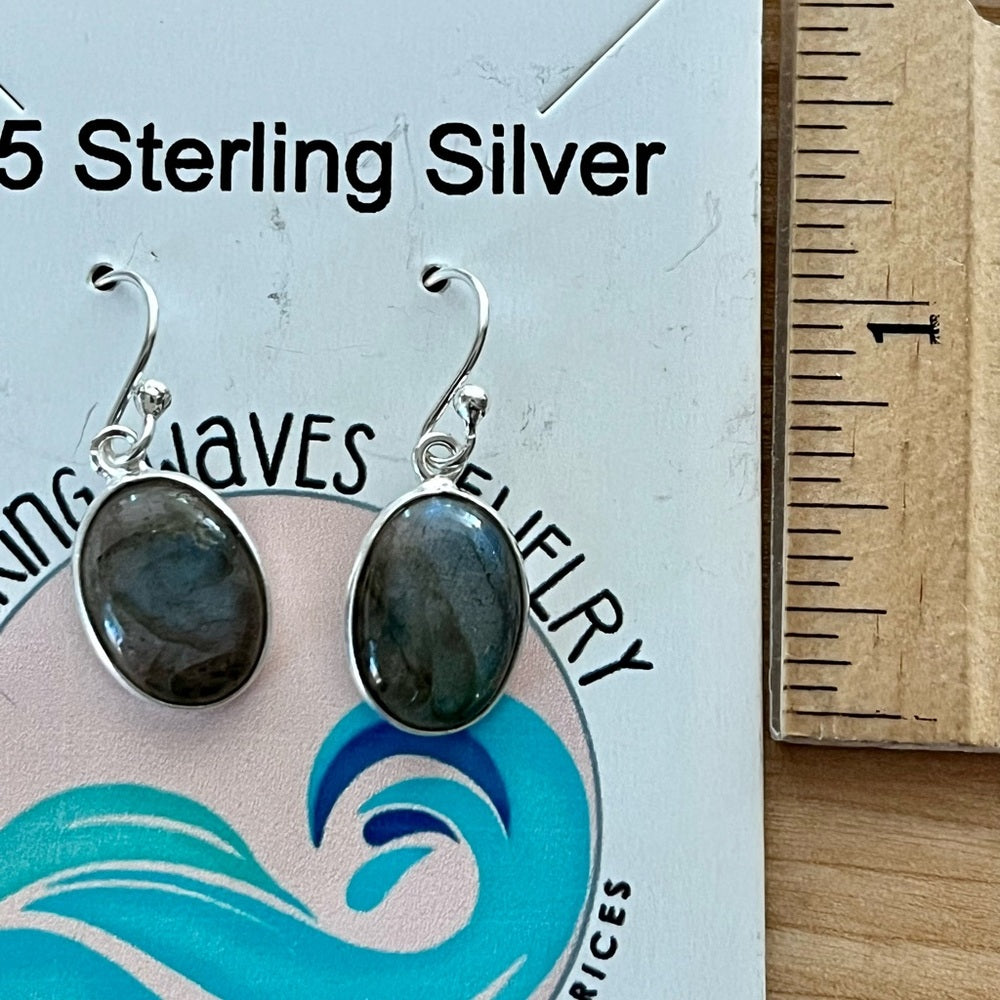 Labradorite Solid 925 Sterling Silver Earrings