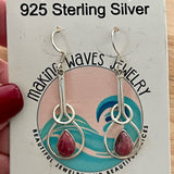 Rhodonite Solid 925 Sterling Silver Earrings