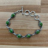 Green Turquoise Solid 925 Sterling Silver Bracelet