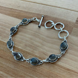 Labradorite Solid 925 Sterling Silver Bracelet