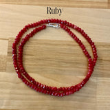 4 mm Ruby 20” Beaded Necklace