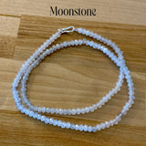 4 mm Moonstone 24” Beaded Necklace