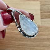 Solid 925 Sterling Silver Rainbow Moonstone Pendant
