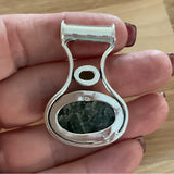 Solid 925 Sterling Silver Seraphonite & Peridot Pendant