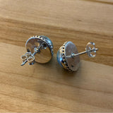 Larimar Solid 925 Sterling Silver Stud Earrings