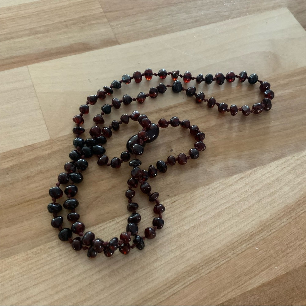 4 mm Authentic Baltic Amber- Cherry Necklace 20 inch