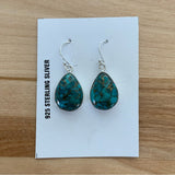 Solid 925 Sterling Silver Copper Turquoise Earrings