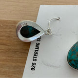 Solid 925 Sterling Silver Kingman Copper Turquoise Earrings