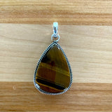 Tigers Eye Solid 925 Sterling Silver Pendant