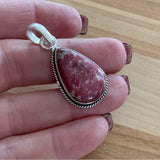 Pink Thulite Solid 925 Sterling Silver Pendant