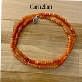 4 mm Carnelian 20”  Beaded Necklace