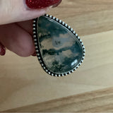 Moss Agate Solid 925 Sterling Silver Pendant