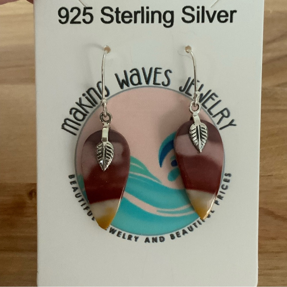 Mookaite Jasper Solid 925 Sterling Silver Earrings