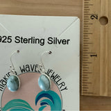Larimar Solid 925 Sterling Silver Earrings