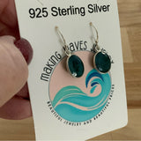 Emerald Solid 925 Sterling Silver Earrings