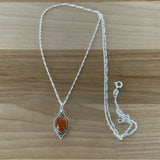 Carnelian Solid 925 Sterling Silver Pendant Necklace